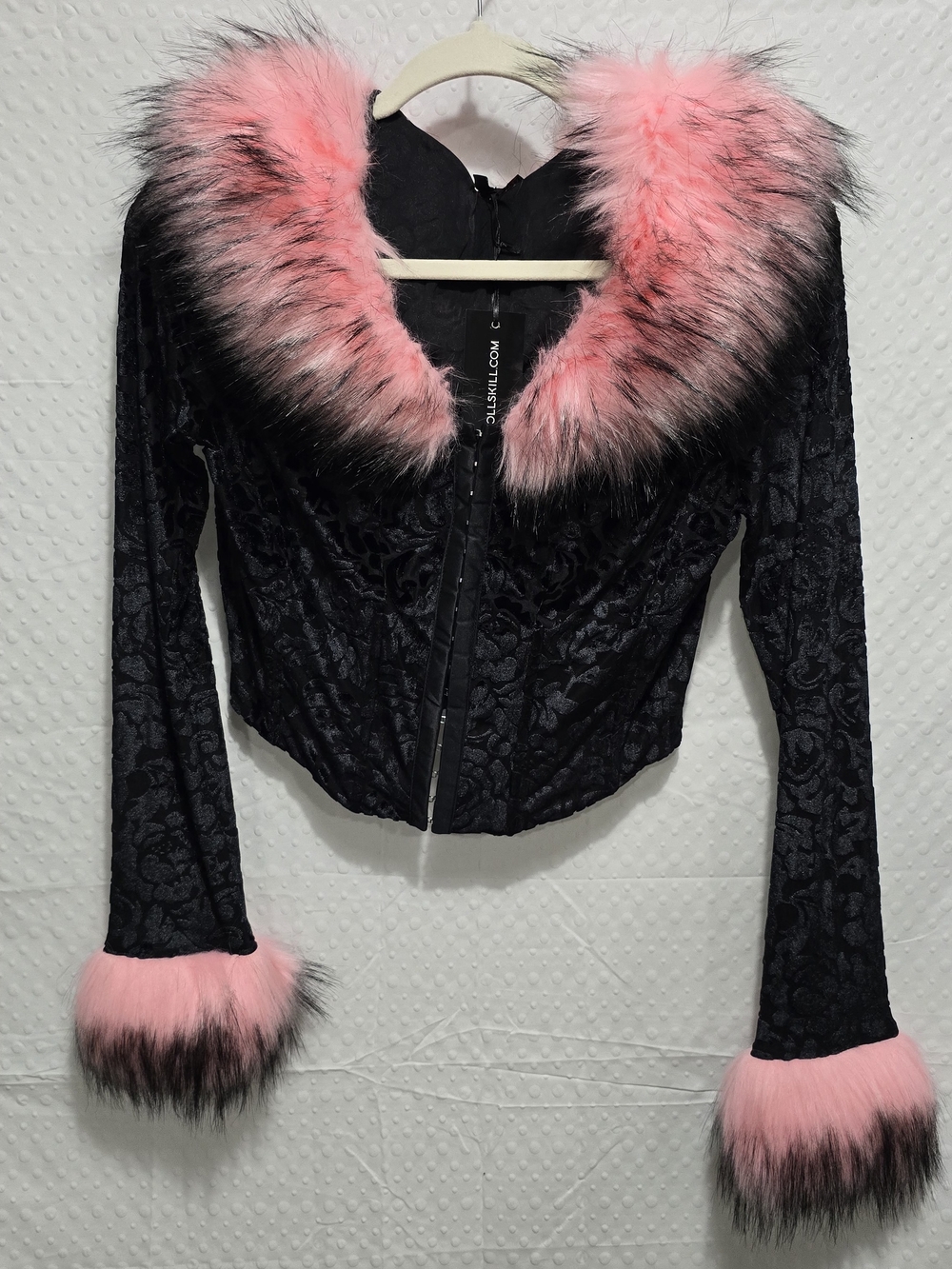 dELiA*s by Dolls Kill Faux Fur Trim Velvet Top